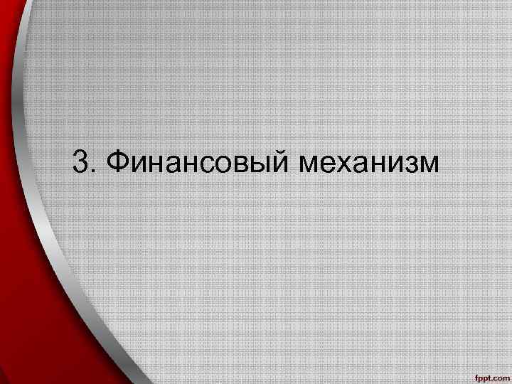 3. Финансовый механизм 