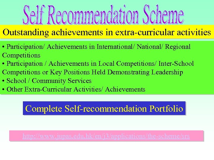 Outstanding achievements in extra-curricular activities • Participation/ Achievements in International/ National/ Regional Competitions •