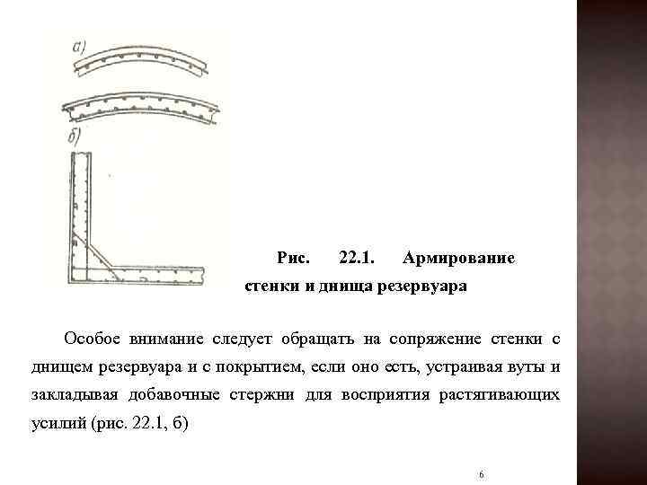 Армирование стенок резервуаров