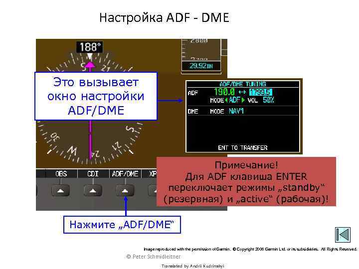Настройка ADF - DME Это вызывает окно настройки ADF/DME Примечание! Для ADF клавиша ENTER