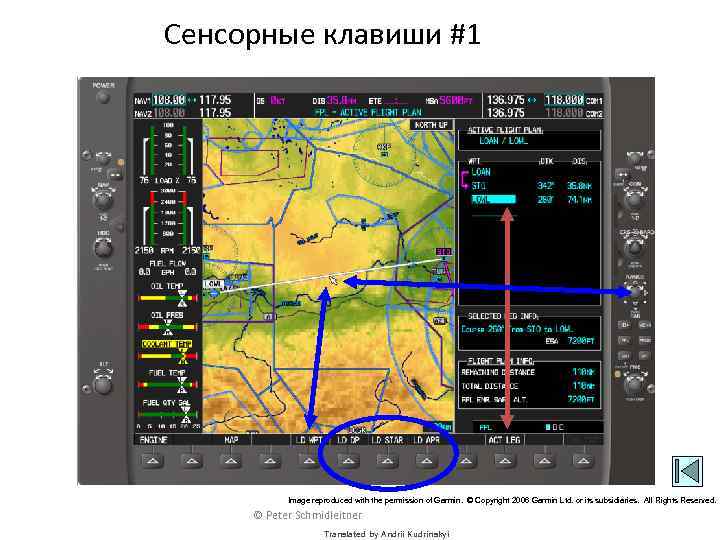 Сенсорные клавиши #1 Image reproduced with the permission of Garmin. © Copyright 2006 Garmin