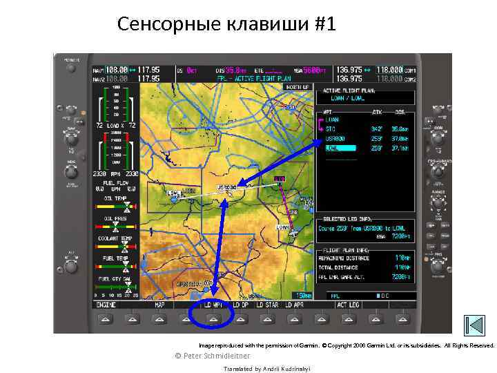 Сенсорные клавиши #1 Image reproduced with the permission of Garmin. © Copyright 2006 Garmin