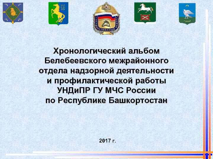 Хронологический альбом Белебеевского межрайонного отдела надзорной деятельности и профилактической работы УНДи. ПР ГУ МЧС