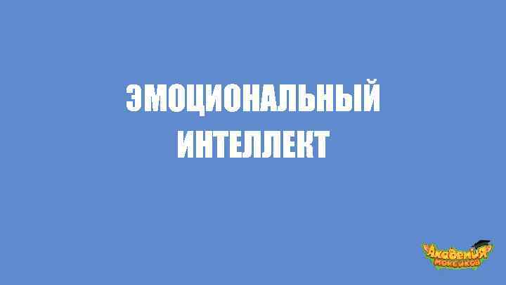 ЭМОЦИОНАЛЬНЫЙ ИНТЕЛЛЕКТ 