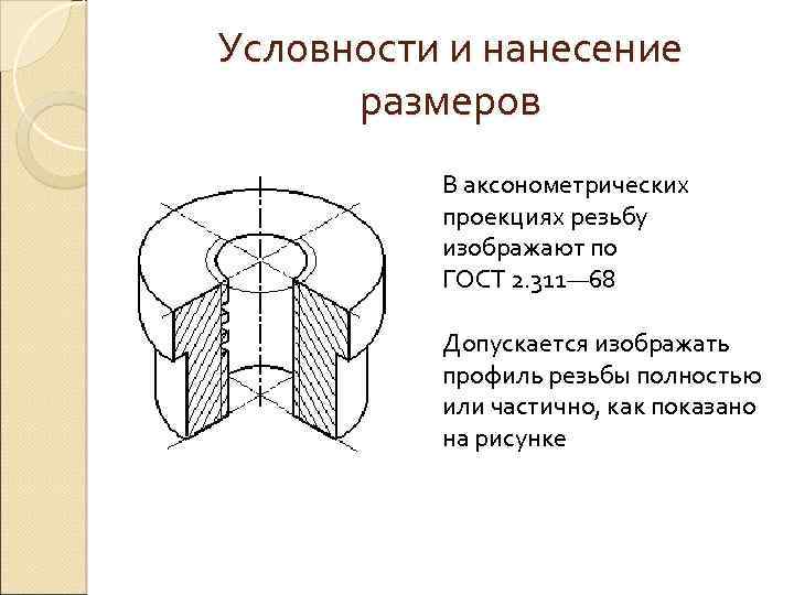 Чертеж гайка в изометрии