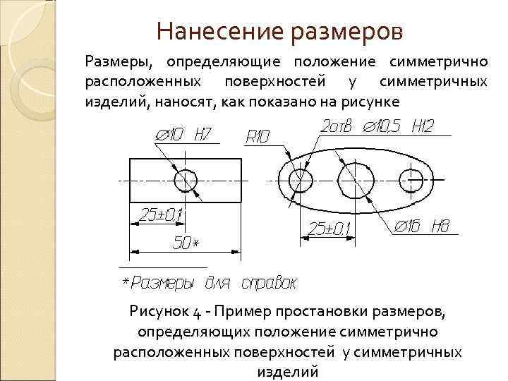 Порядок размерности. Нанесение размеров на симметричных деталях. Определение и нанесение размеров. Нанесение размеров симметрично расположенных элементов. ГОСТ нанесение размеров симметрично.