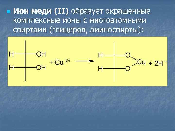 Реакция на ионы меди