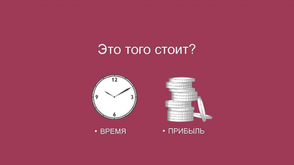 Это того стоит? • ВРЕМЯ • ПРИБЫЛЬ 