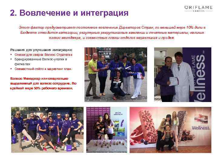 2. Вовлечение и интеграция Этот фактор предусматривет постоянное вовлечение Директоров Стран, по меньшей мере