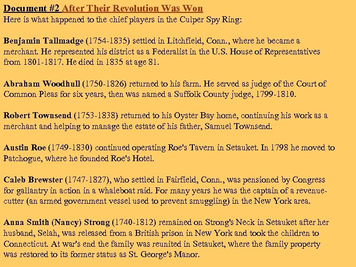 Document #2 After Their Revolution Was Won Here is what happened to the chief