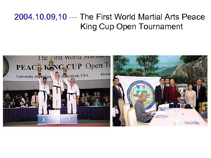 2004. 10. 09, 10 --- The First World Martial Arts Peace King Cup Open
