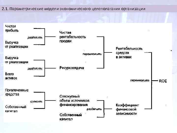 2. 1. Параметрические модели экономического целеполагания организации 