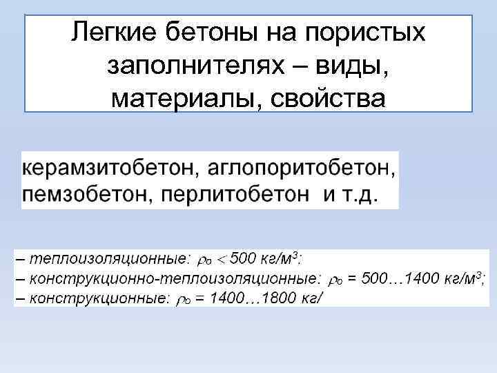 Легкие бетоны на пористых заполнителях – виды, материалы, свойства 
