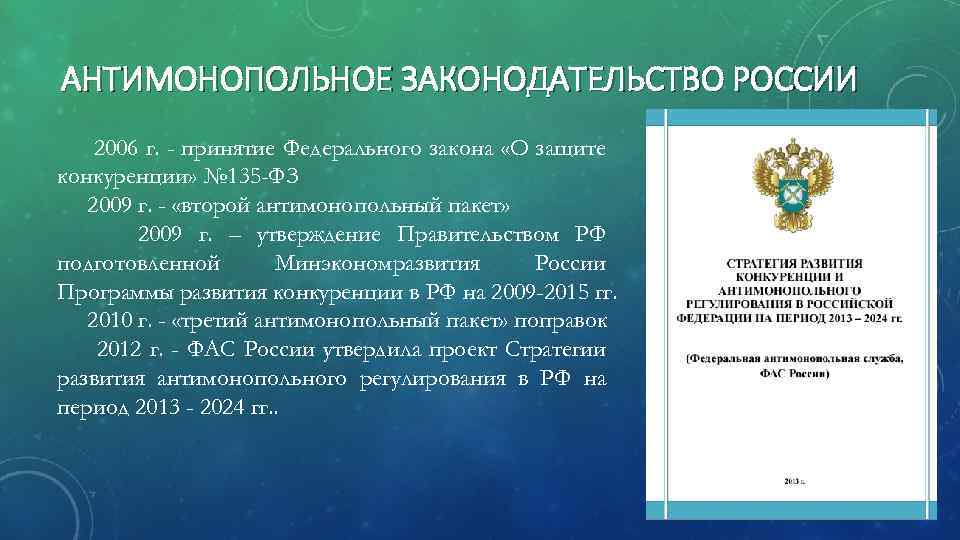 Составьте схему антимонопольное законодательство