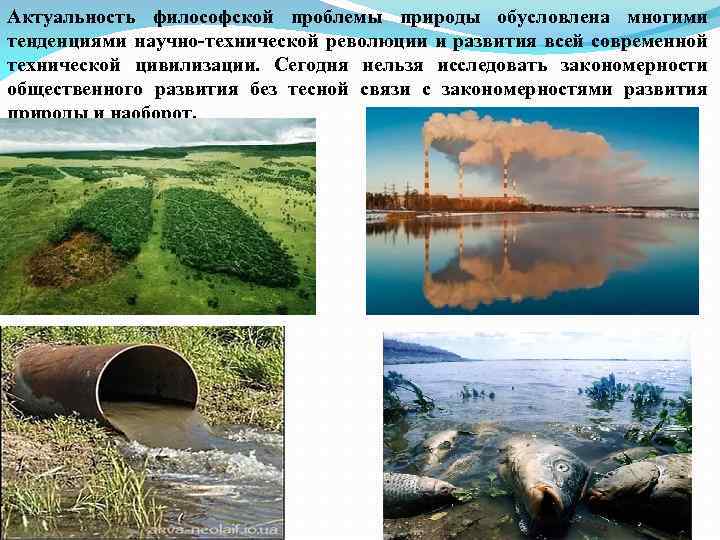 Актуальность философской проблемы природы обусловлена многими тенденциями научно-технической революции и развития всей современной технической