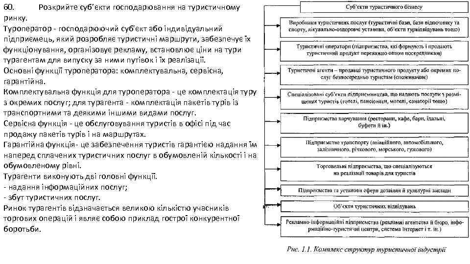 60. Розкрийте суб’єкти господарювання на туристичному ринку. Туроператор господарюючий суб'єкт або індивідуальний підприємець, який