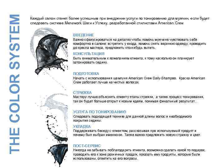 THE COLOR SYSTEM Каждый салон станет более успешным при внедрении услуги по тонированию для