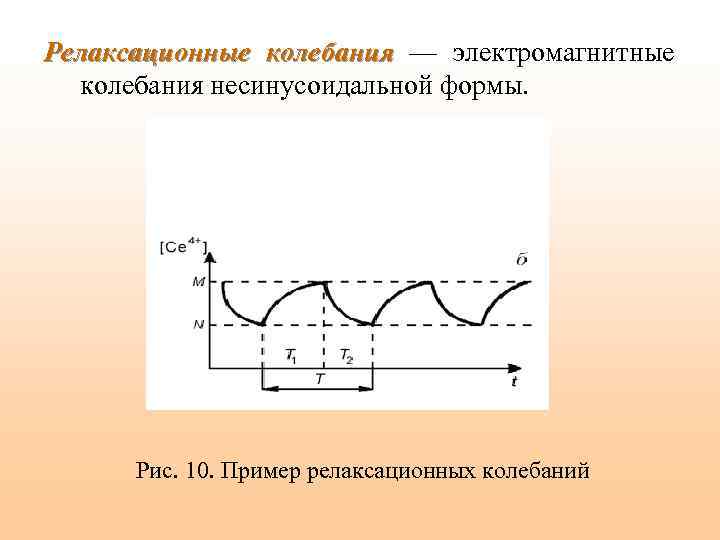 Релаксационные колебания — электромагнитные колебания несинусоидальной формы. Рис. 10. Пример релаксационных колебаний 