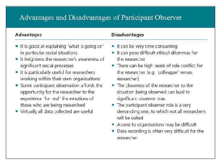 What Is Non Participant Observation Advantages And Disadvantages