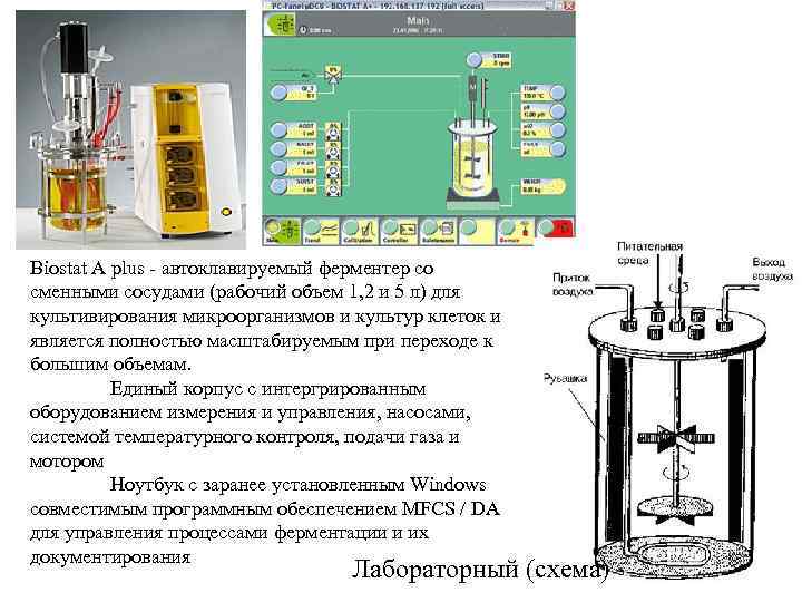 Biostat A plus - автоклавируемый ферментер со сменными сосудами (рабочий объем 1, 2 и