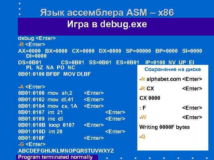 Язык программирования ассемблер презентация