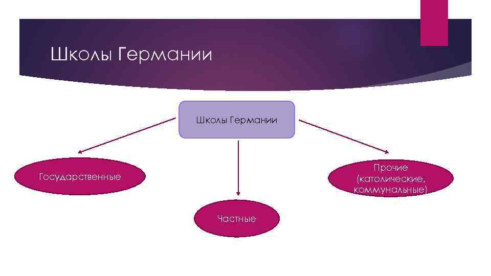 Школы Германии Прочие (католические, коммунальные) Государственные Частные 