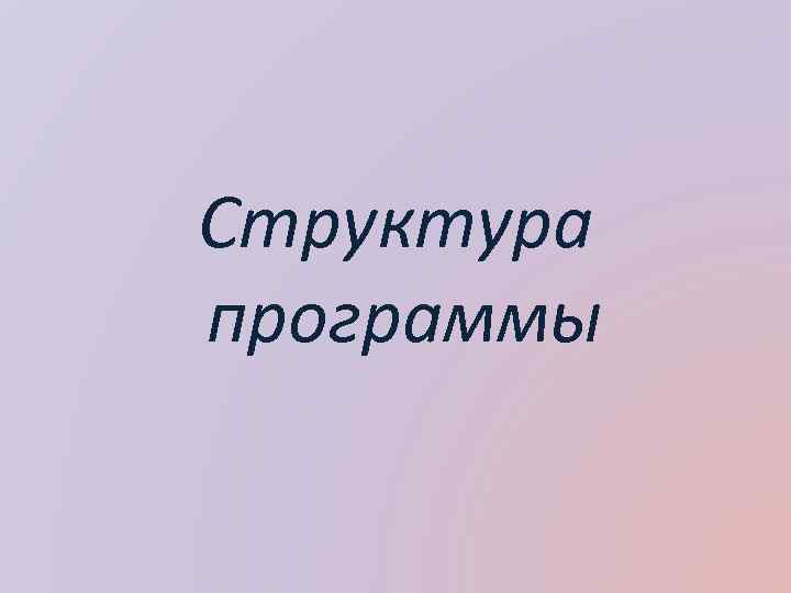 Структура программы 