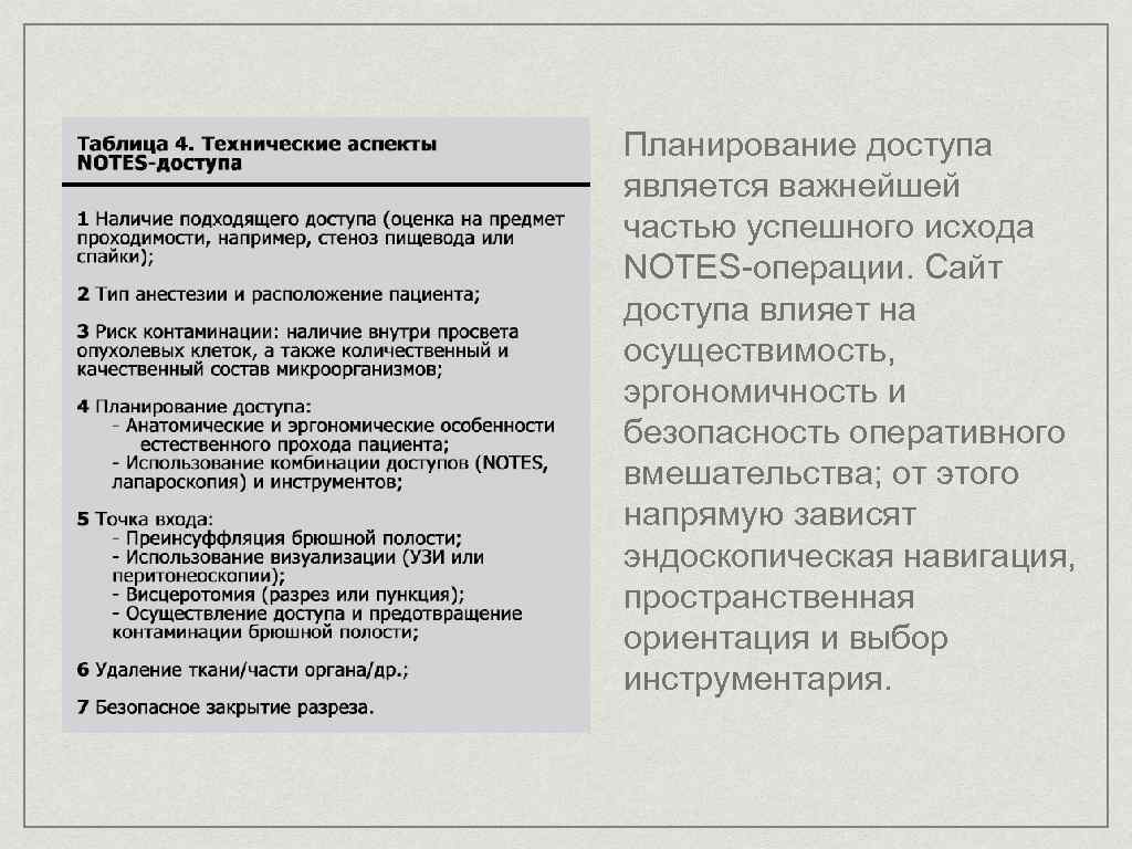 Планирование доступа является важнейшей частью успешного исхода NOTES-операции. Сайт доступа влияет на осуществимость, эргономичность