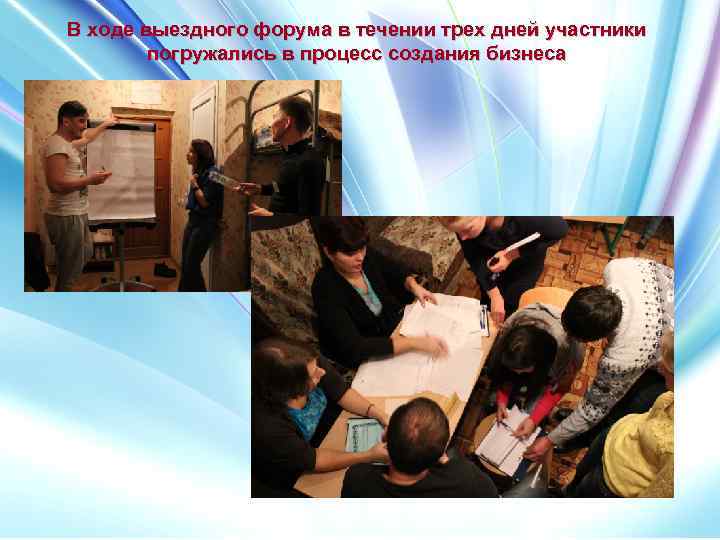 В ходе выездного форума в течении трех дней участники погружались в процесс создания бизнеса