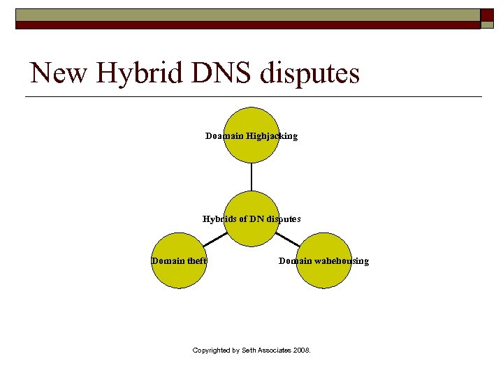 New Hybrid DNS disputes Doamain Highjacking Hybrids of DN disputes Domain theft Domain wahehousing