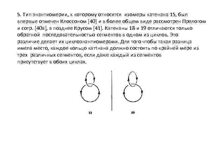 5. Тип энантиомерии, к которому относятся изомеры катенана 15, был впервые отмечен Клоссоном [40]