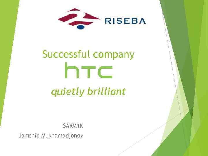 Successful company quietly brilliant SARM 1 K Jamshid Mukhamadjonov 