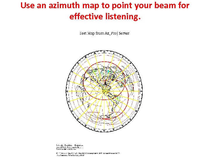 Use an azimuth map to point your beam for effective listening. 