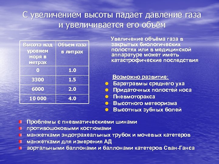  С увеличением высоты падает давление газа и увеличивается его объём Увеличение объёма газа