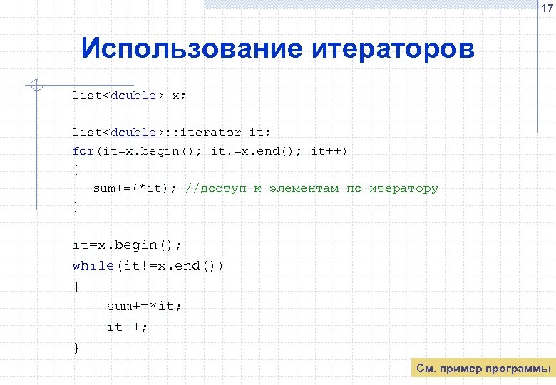 List double double. Итератор в программировании. Итератор для list. Оператор = для массива с итератором. List*iterator;.