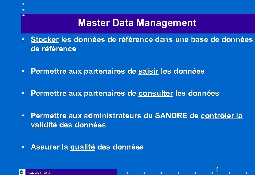 Master Data Management • Stocker les données de référence dans une base de données