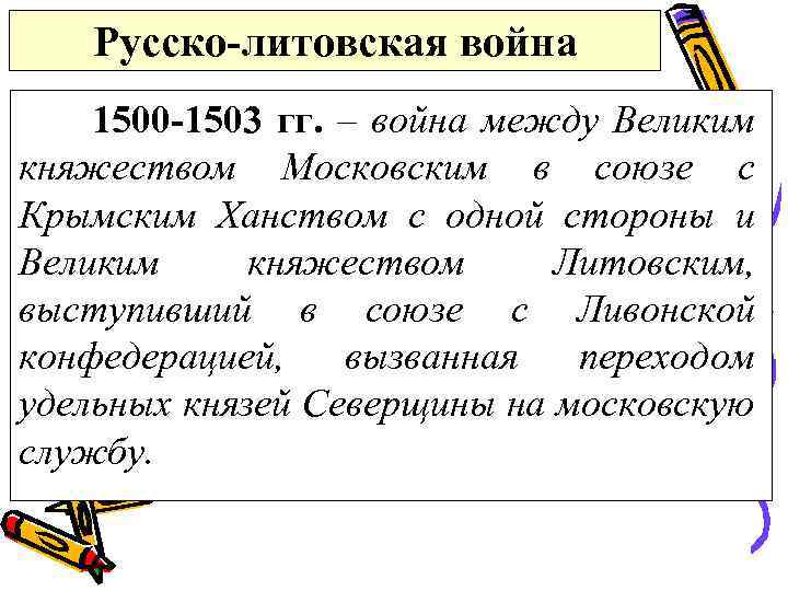 Русско литовская война 1500 1503 карта