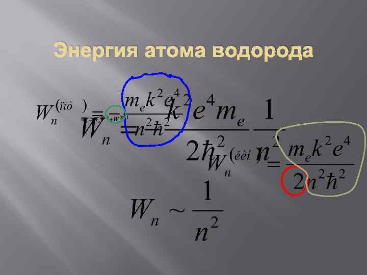 Энергия атома водорода 