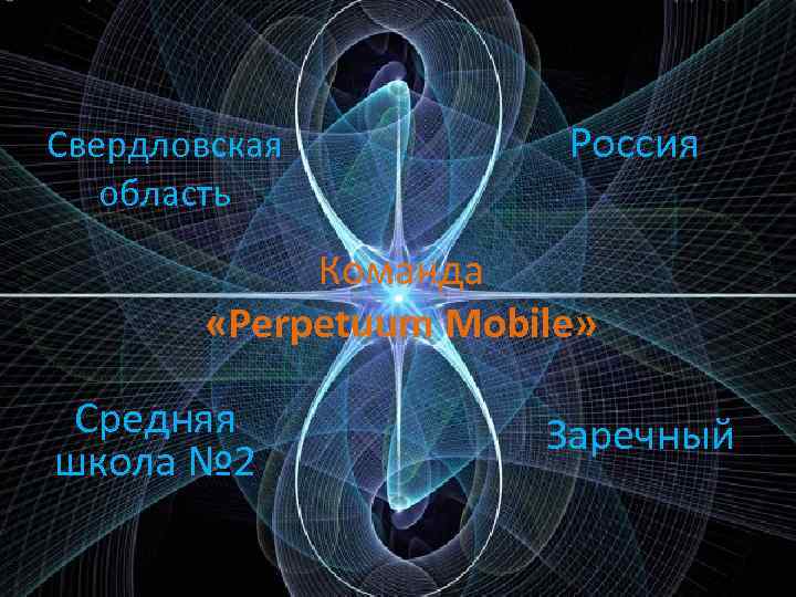 Свердловская область Россия Команда «Perpetuum Mobile» Средняя школа № 2 Заречный 