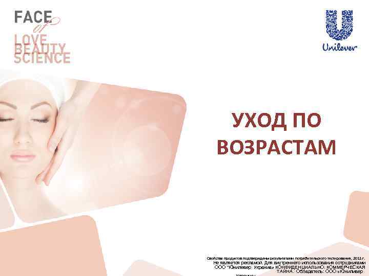 УХОД ПО ВОЗРАСТАМ Свойства продуктов подтверждены результатами потребительского тестирования, 2013 г. Не является рекламой.