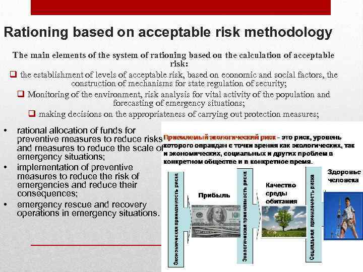 Rationing based on acceptable risk methodology The main elements of the system of rationing