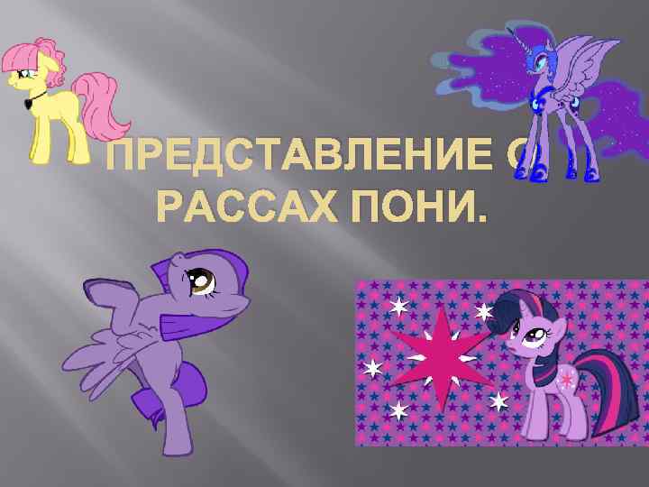 ПРЕДСТАВЛЕНИЕ О РАССАХ ПОНИ. 