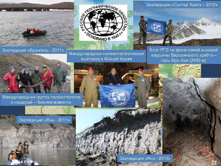 Экспедиция «Сунтар Хаята – 2012» Экспедиция «Врангель - 2011» Международная палеонтологическая выставка в Южной
