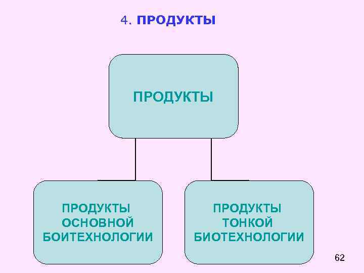 4. ПРОДУКТЫ ОСНОВНОЙ БОИТЕХНОЛОГИИ ПРОДУКТЫ ТОНКОЙ БИОТЕХНОЛОГИИ 62 