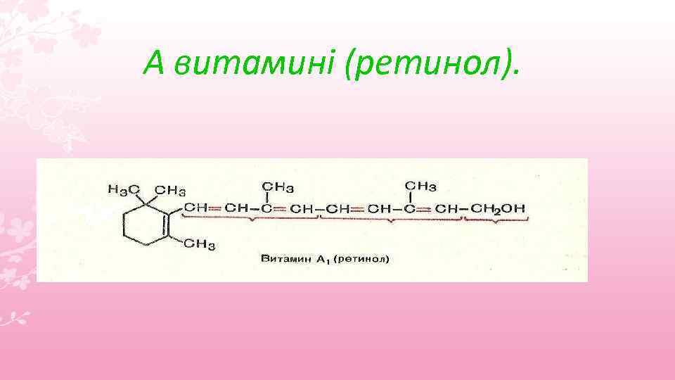 А витамині (ретинол). 
