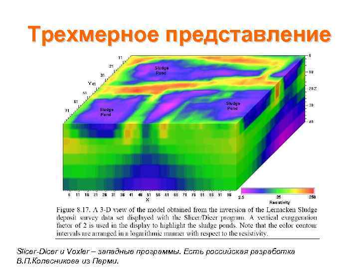 Трехмерное представление Slicer-Dicer и Voxler – западные программы. Есть российская разработка В. П. Колесникова