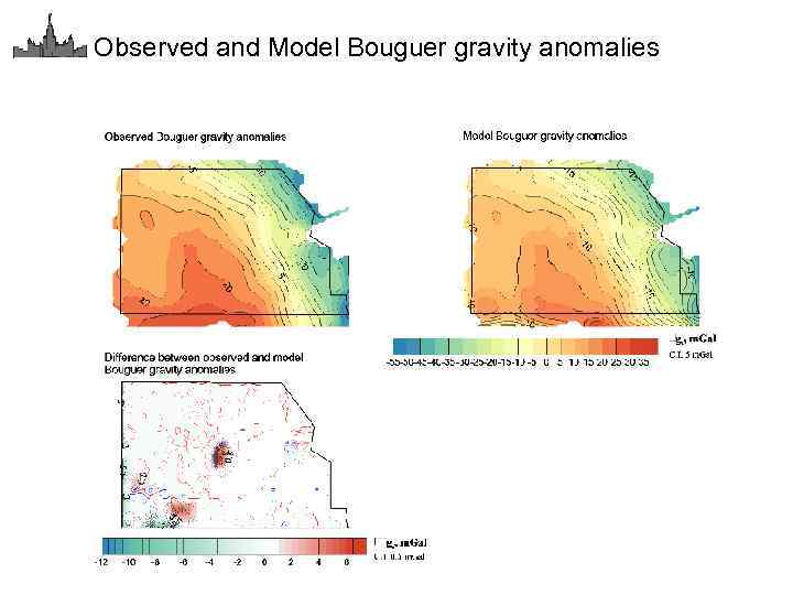 Observed and Model Bouguer gravity anomalies 