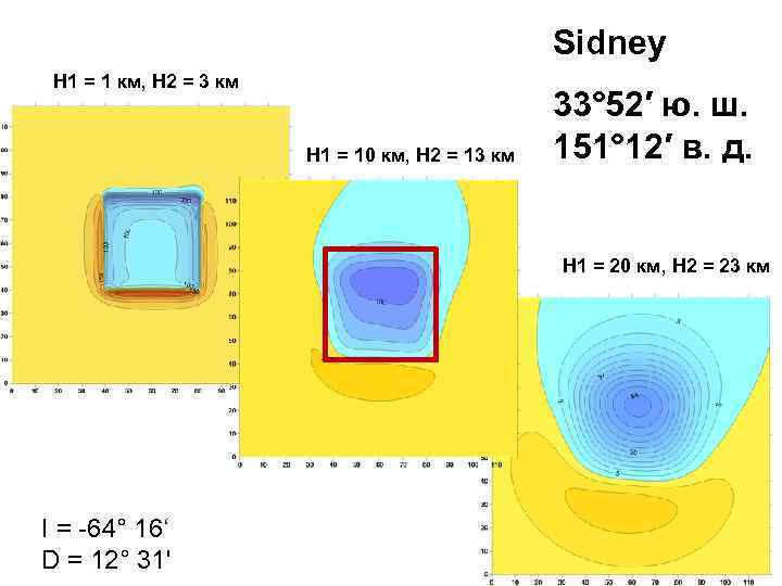 Sidney H 1 = 1 км, H 2 = 3 км H 1 =