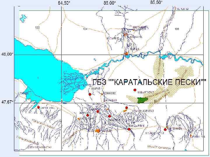 Карта каратальского района