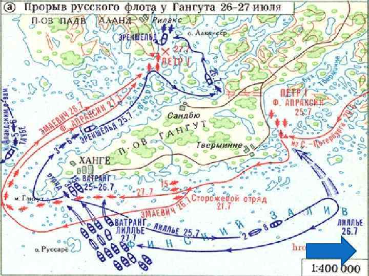 Гангутское морское сражение контурная карта